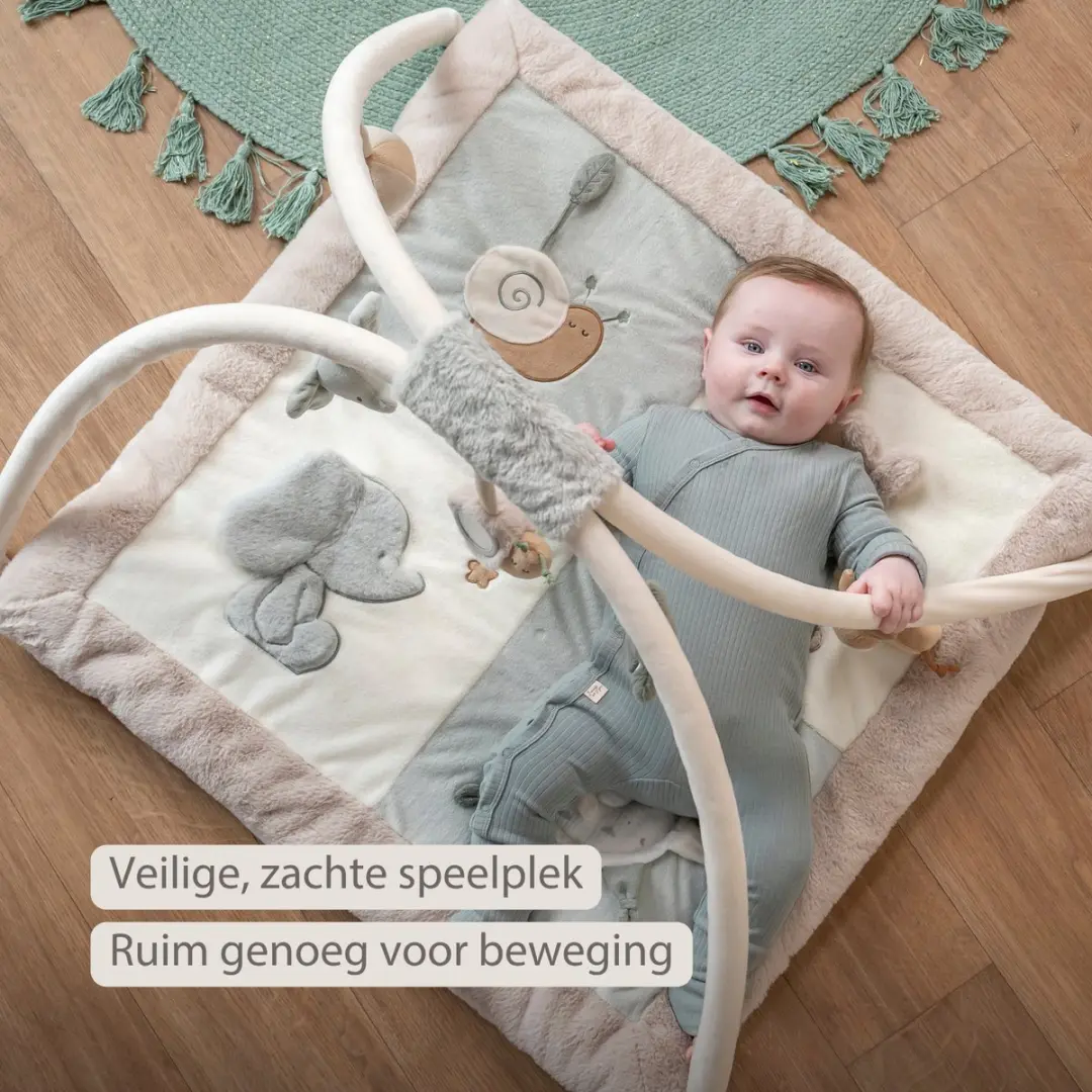 Nattou LouLou Speelmat Baby 80x80cm - Groen/Beige