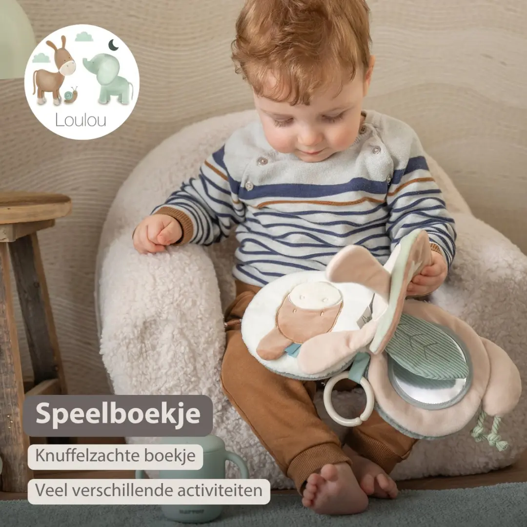 Nattou LouLou Activiteitenboek Dieren - 15cm - Zachte Kleuren