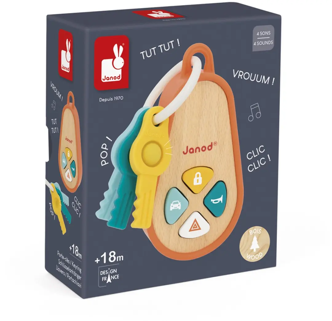 Janod Sleutelhanger met geluid - Meerkleurig