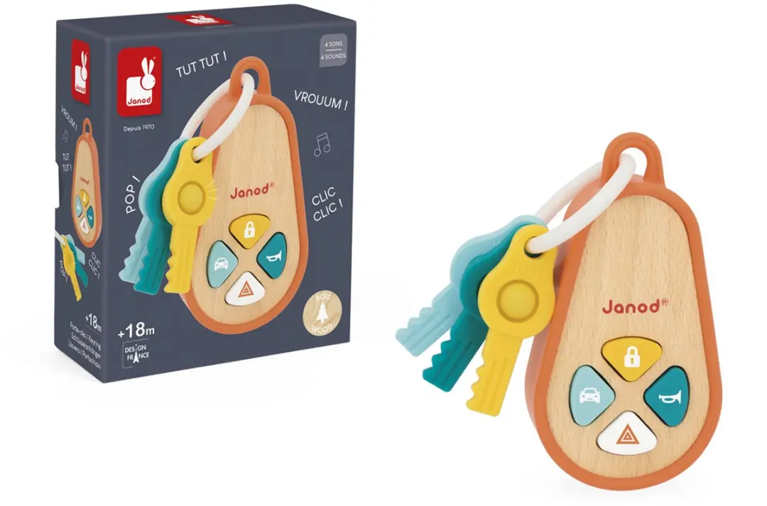 Janod Sleutelhanger met geluid - Meerkleurig