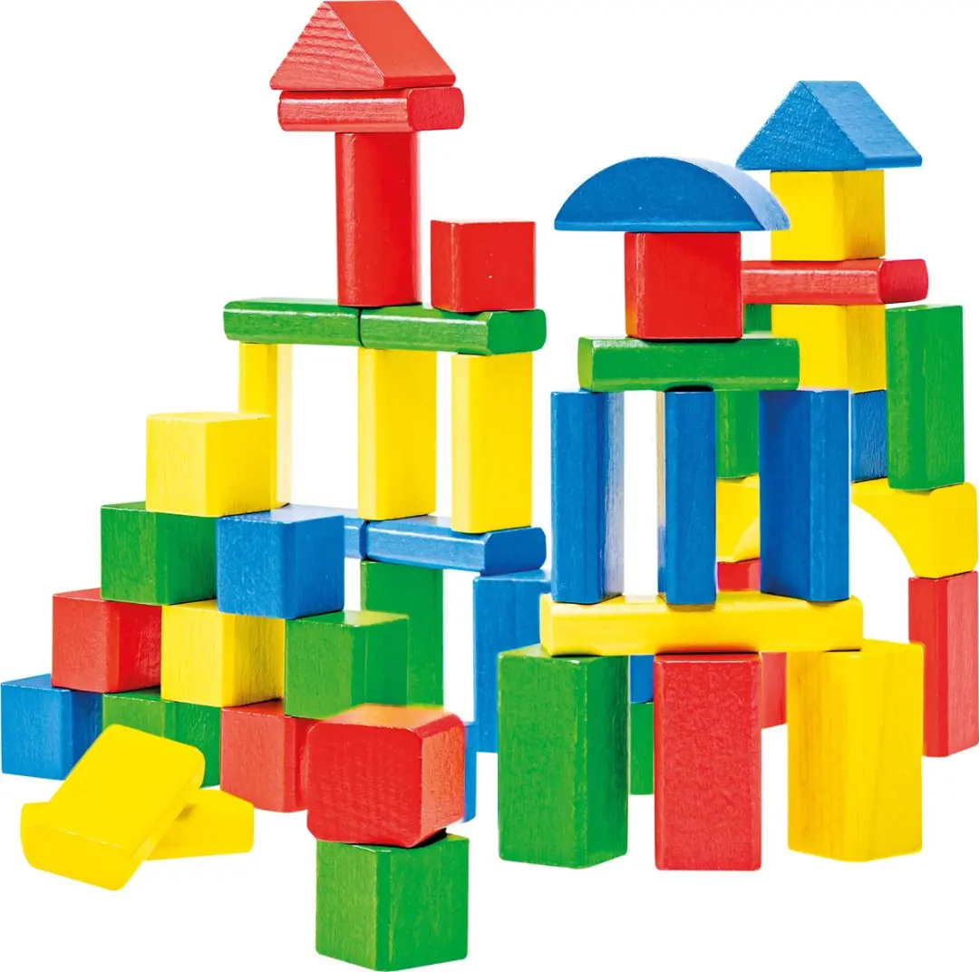 Heros Houten Blokken Gekleurd HE0003 - 50 Stuks - Opbergkoker