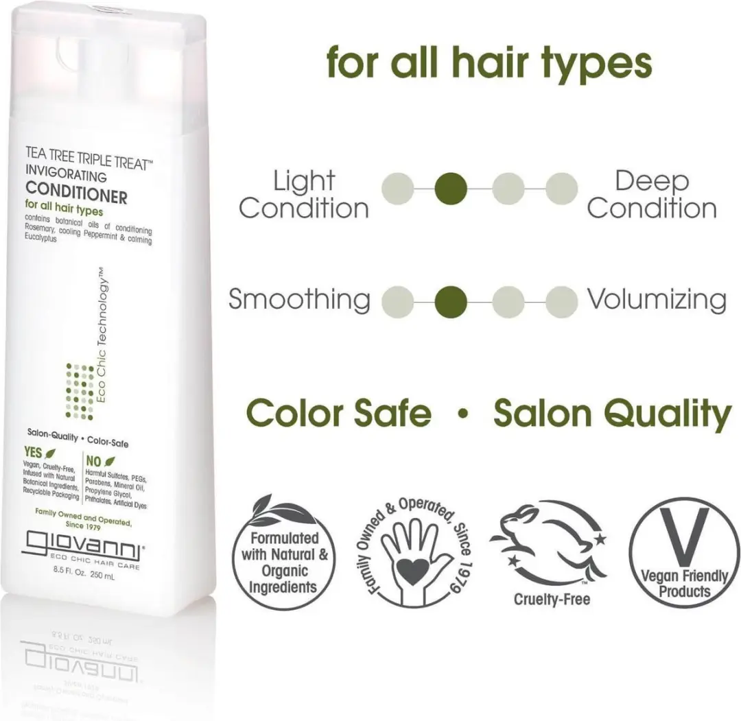 Giovanni Cosmetics Tea Tree Triple Treat Shampoo & Conditioner - 500ml (2x250ml)