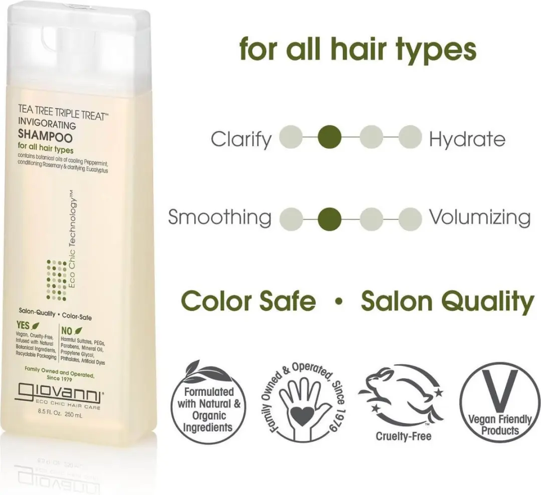 Giovanni Cosmetics Tea Tree Triple Treat Shampoo & Conditioner - 500ml (2x250ml)