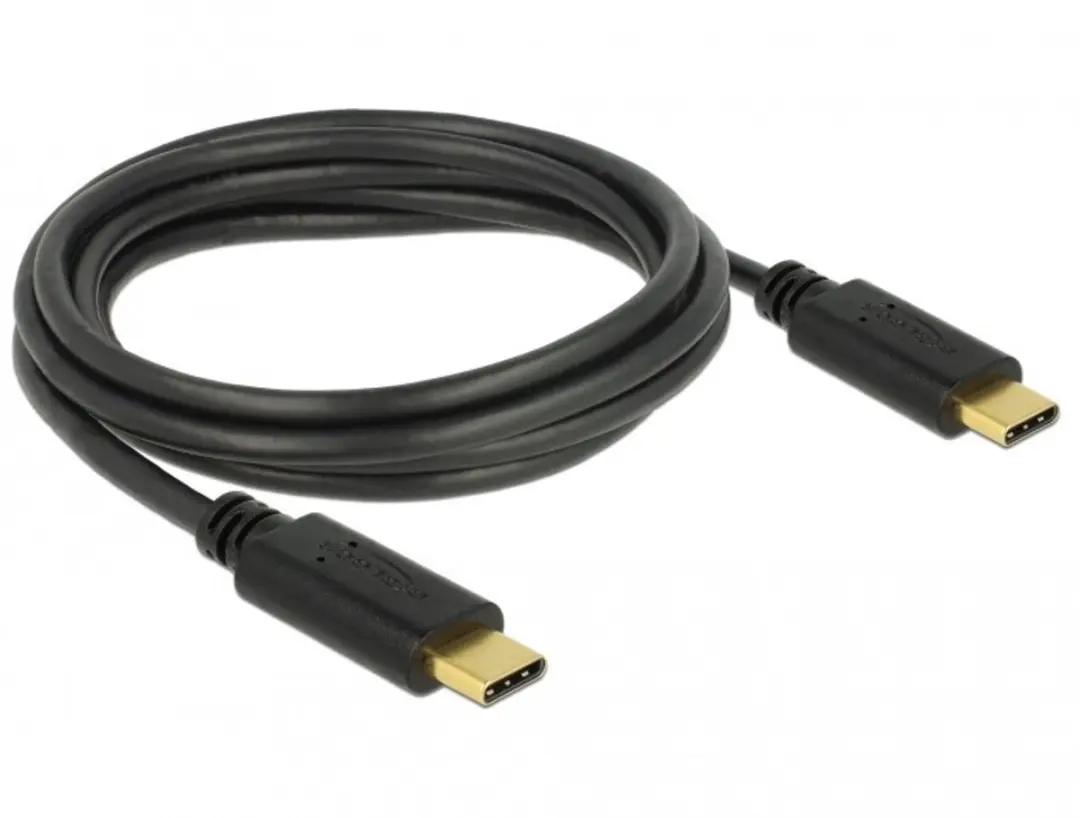 Delock USB-C naar USB-C Kabel 2m - USB 2.0 - 20V/5A - Zwart