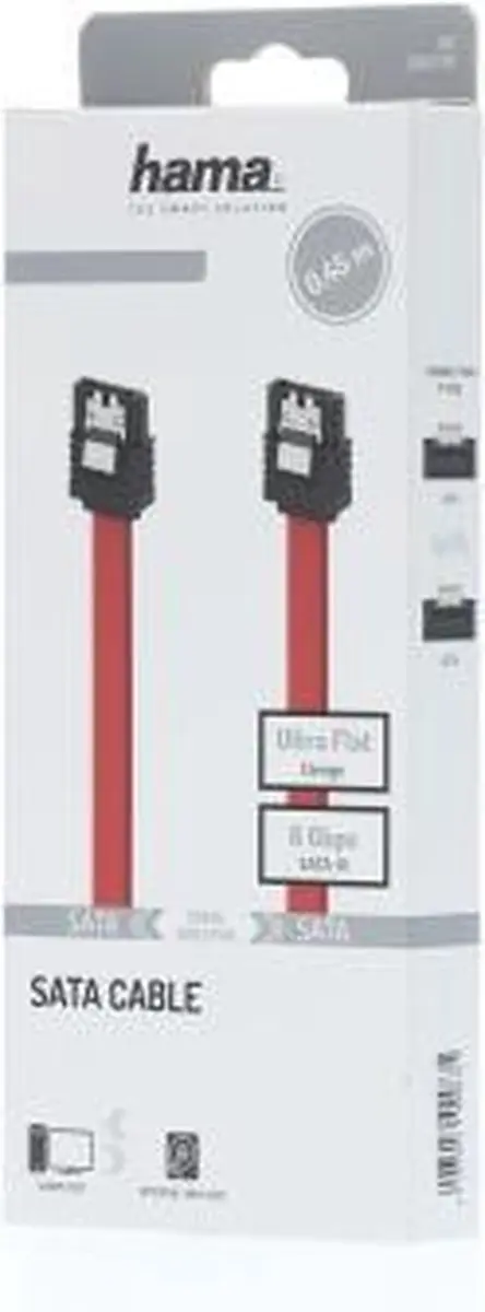 Hama SATA-kabel III 0,45m - Rood