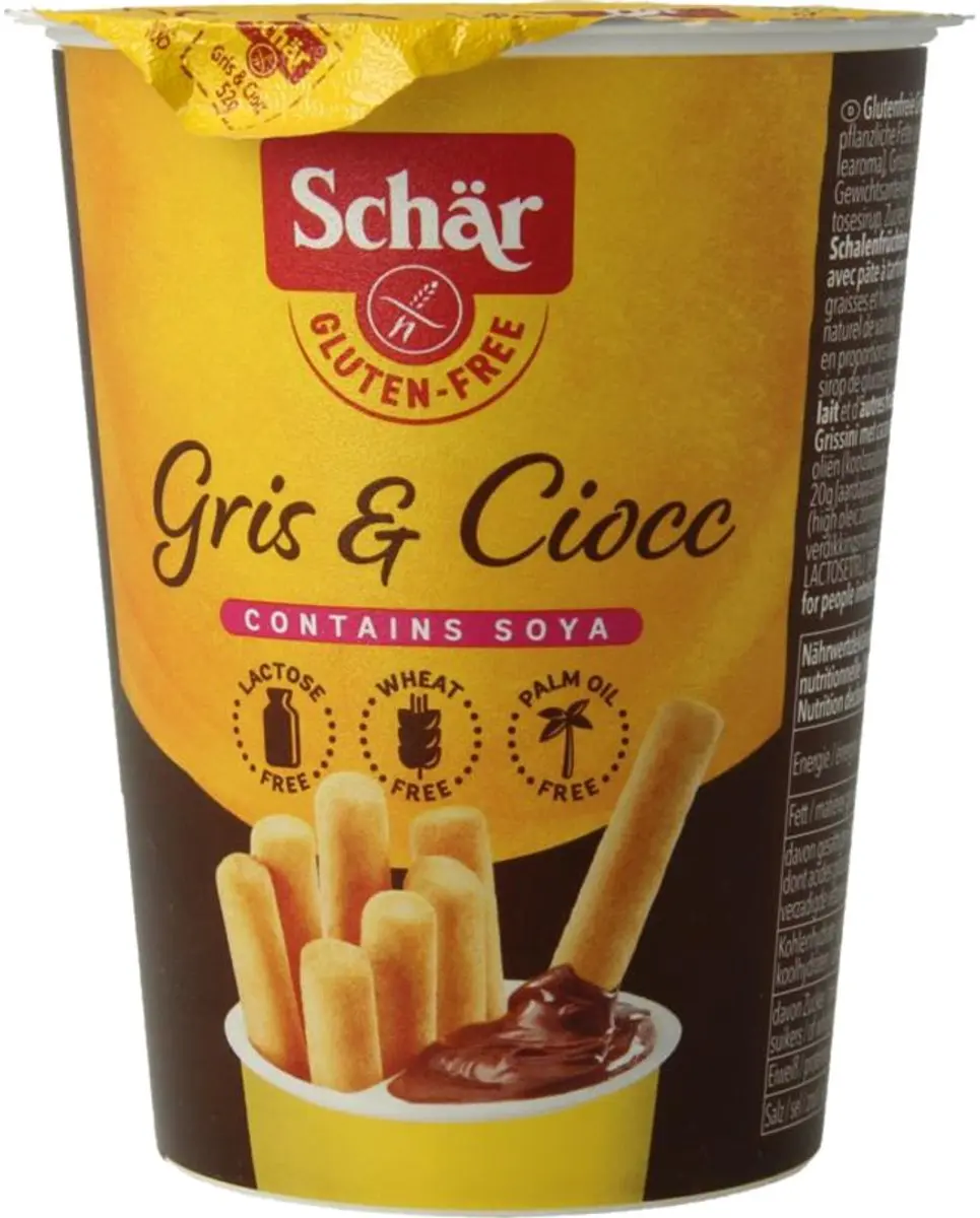 Schar Milly Grissini & Chocolate Sticks Glutenvrij 52g