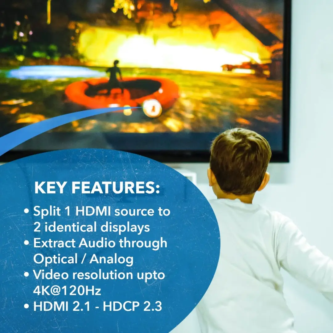 NÖRDIC SGM-251 4K HDMI 2.1 Splitter 1 in 2 uit - Zwart - afbeelding 4 van 6