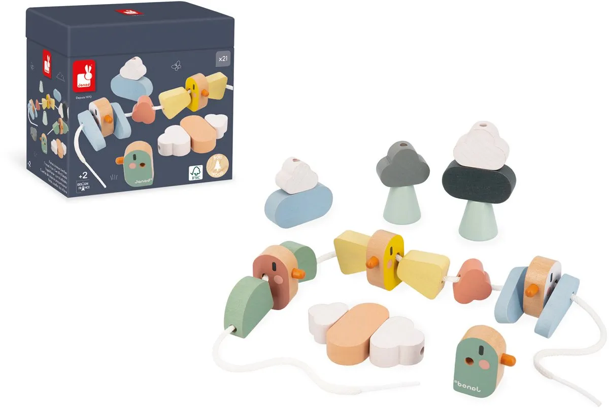 Janod Sweet Cocoon Vogelkralen Set 20 Stuks - Multikleur