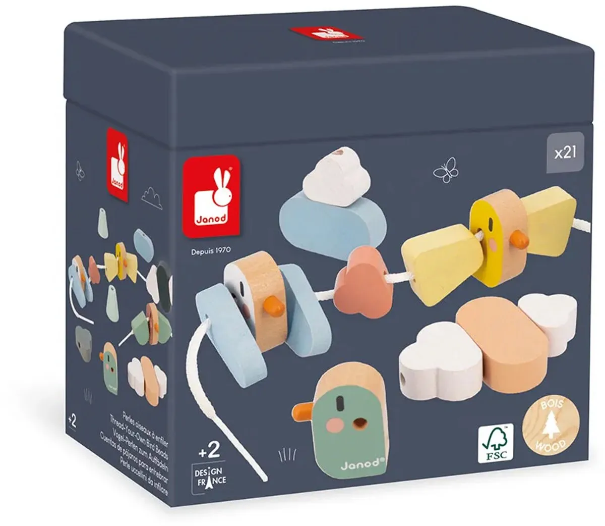 Janod Sweet Cocoon Vogelkralen Set 20 Stuks - Multikleur