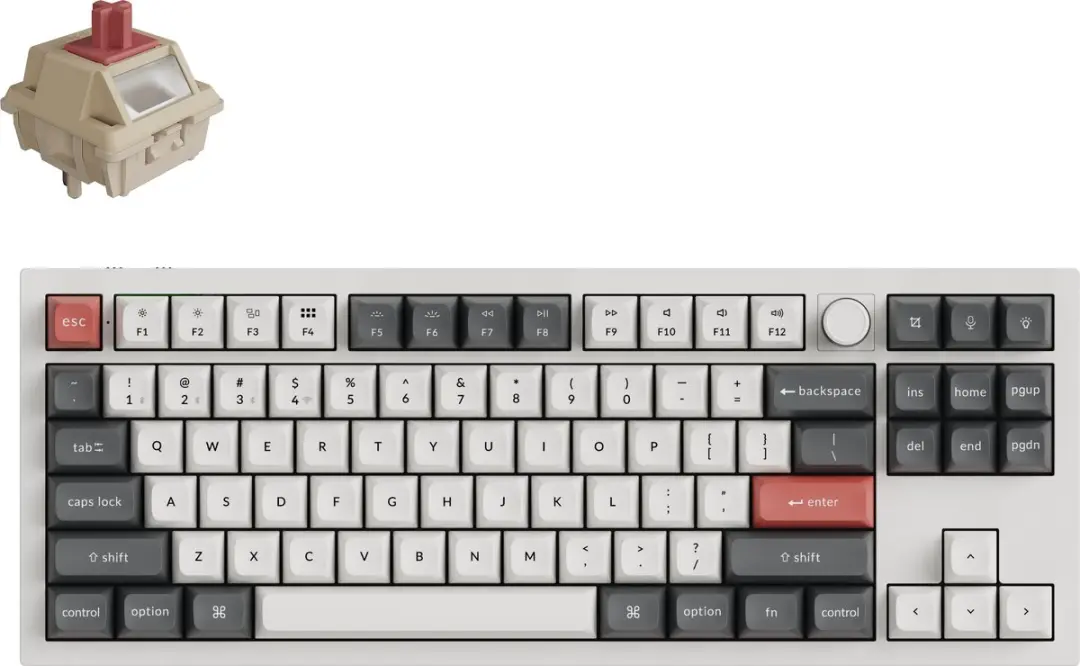 Keychron Q3 Ultra Q3U-P1 Mechanisch Toetsenbord - 80% - Rode Switch - Wit