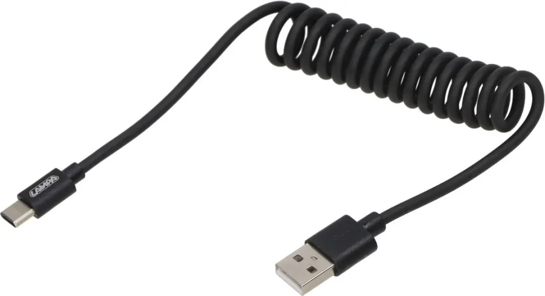 Lampa E-bike USB-A naar USB-C Kabel - Spiraal 25-100cm