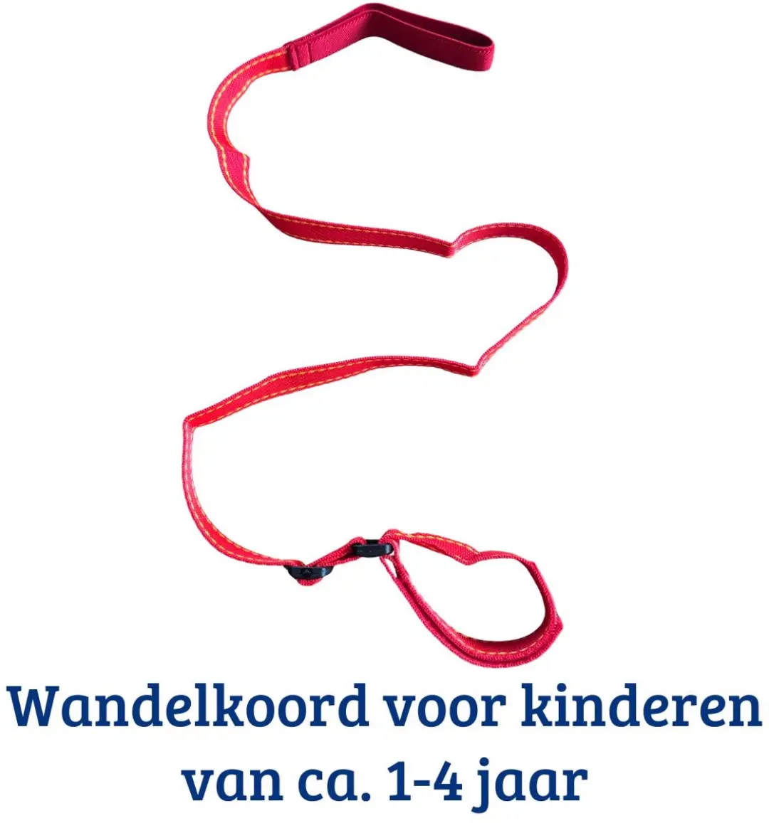 Bambino Wandelkoord Looplijn Kind 1-4 Jaar - Rood/Geel