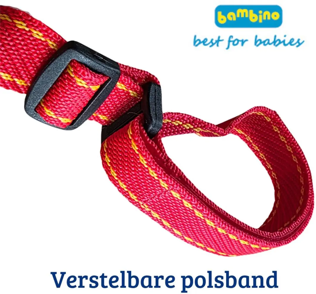 Bambino Wandelkoord Looplijn Kind 1-4 Jaar - Rood/Geel