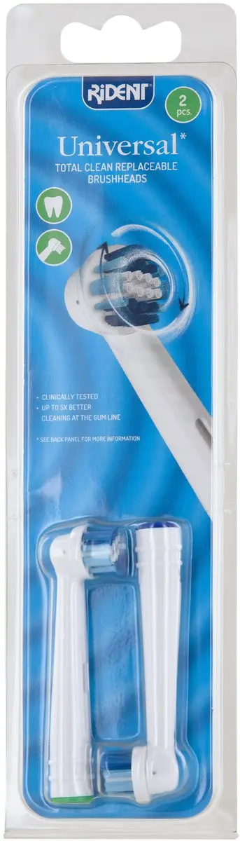 Rident EasyFlex Opzetborstels - 2 Stuks Blauw/Wit/Roz