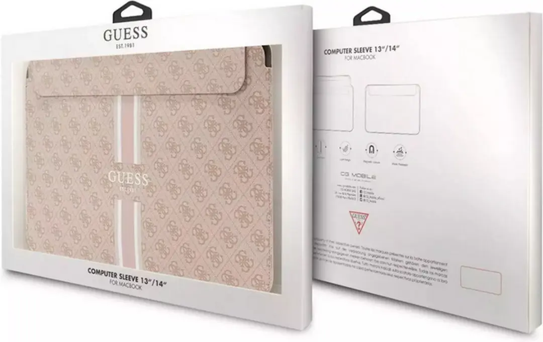 Guess Printed Stripe Hoes MacBook 14" - Roze - GUCS14P4RPSP
