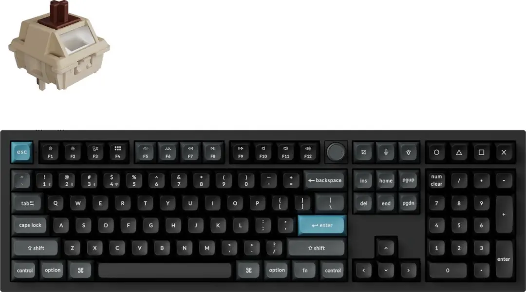 Keychron Q6 Ultra Q6U-M3 Mechanisch Toetsenbord - Bruine Switch - Zwart