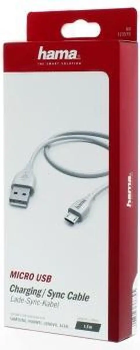 Hama USB-kabel Micro-USB 1,5m - Wit