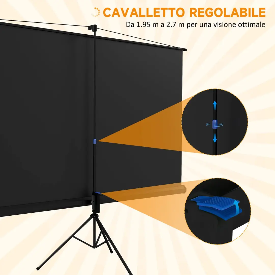 ECTEATOY Projectiescherm 100 inch 16:9 - Zwart