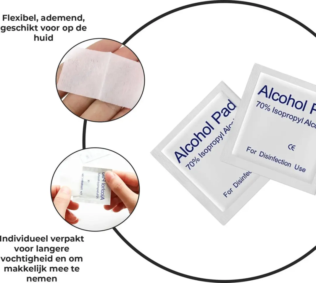 Alcohol doekjes - 70% alcohol - 100 doekjes