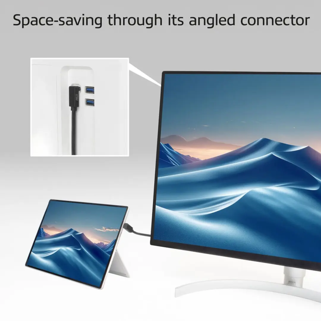 ACT AC7476 USB-C Kabel 10Gbps 60W 0,5m - Zwart