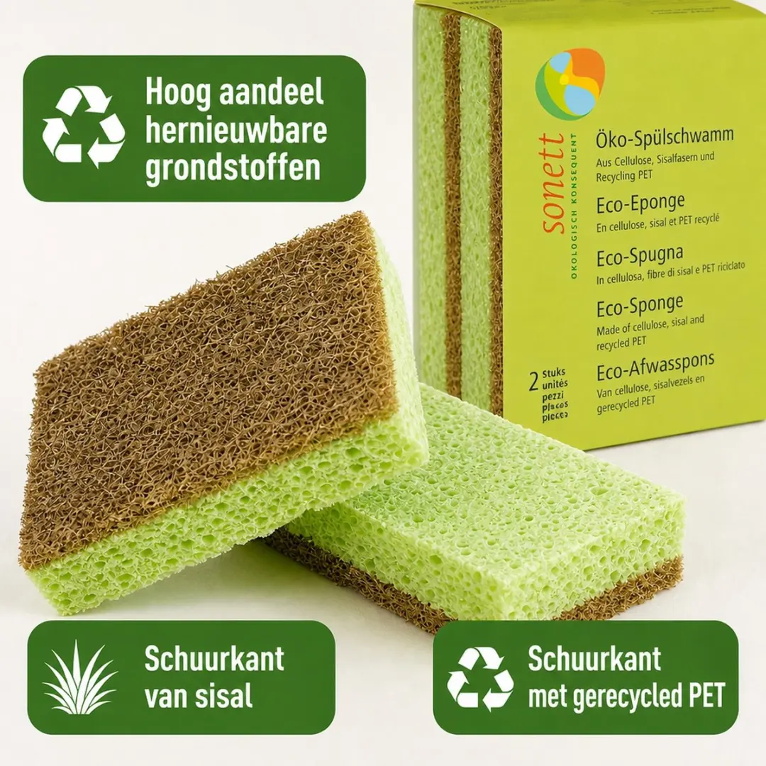 Sonett Biologische Afwasspons - 2 Stuks Multicolor