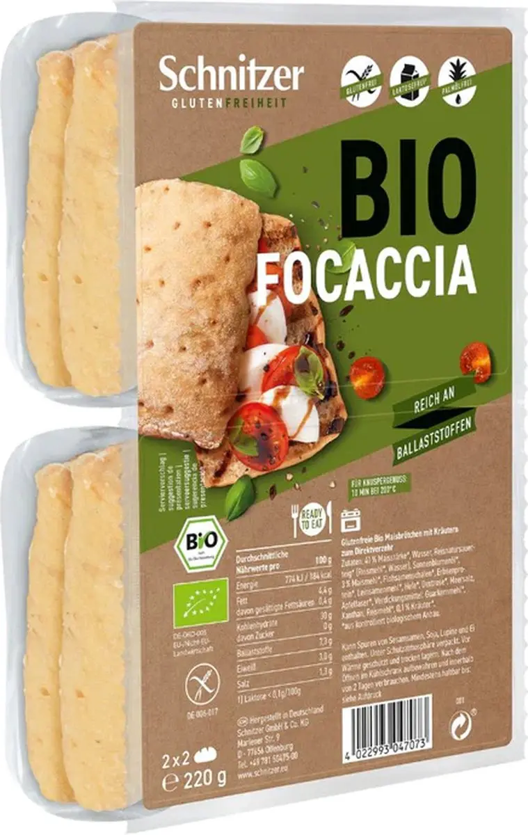 Schnitzer Bio Focaccia 220g - Rood