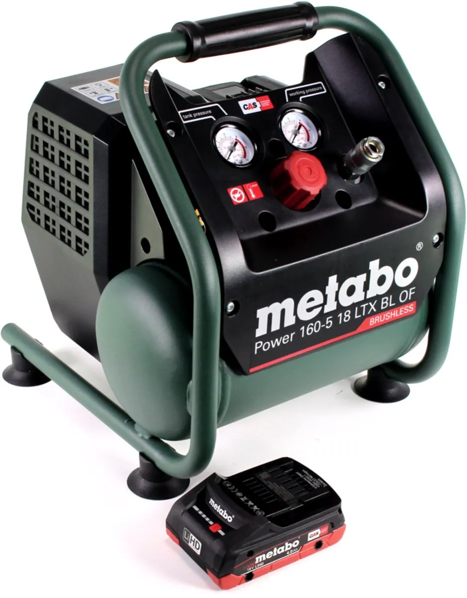 Metabo Power 160-5 18 LTX BL OF Compressor - 8,0 bar 5L - 1x LiHD 4,0Ah