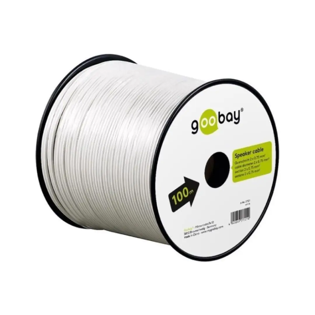 Goobay Luidsprekerkabel 0,75mm² CCA - 100m - Wit