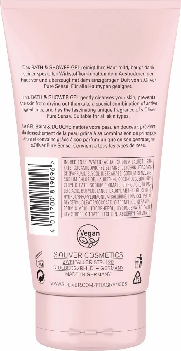 s.Oliver Pure Sense Dames Douchegel 150ml
