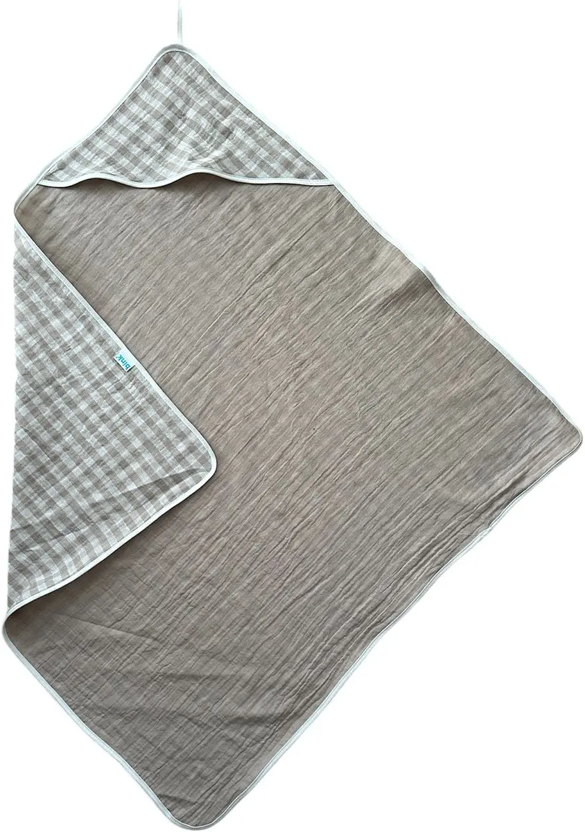 BINK Bedding Badcape Hydrofiel Vichy Beige 120x120cm