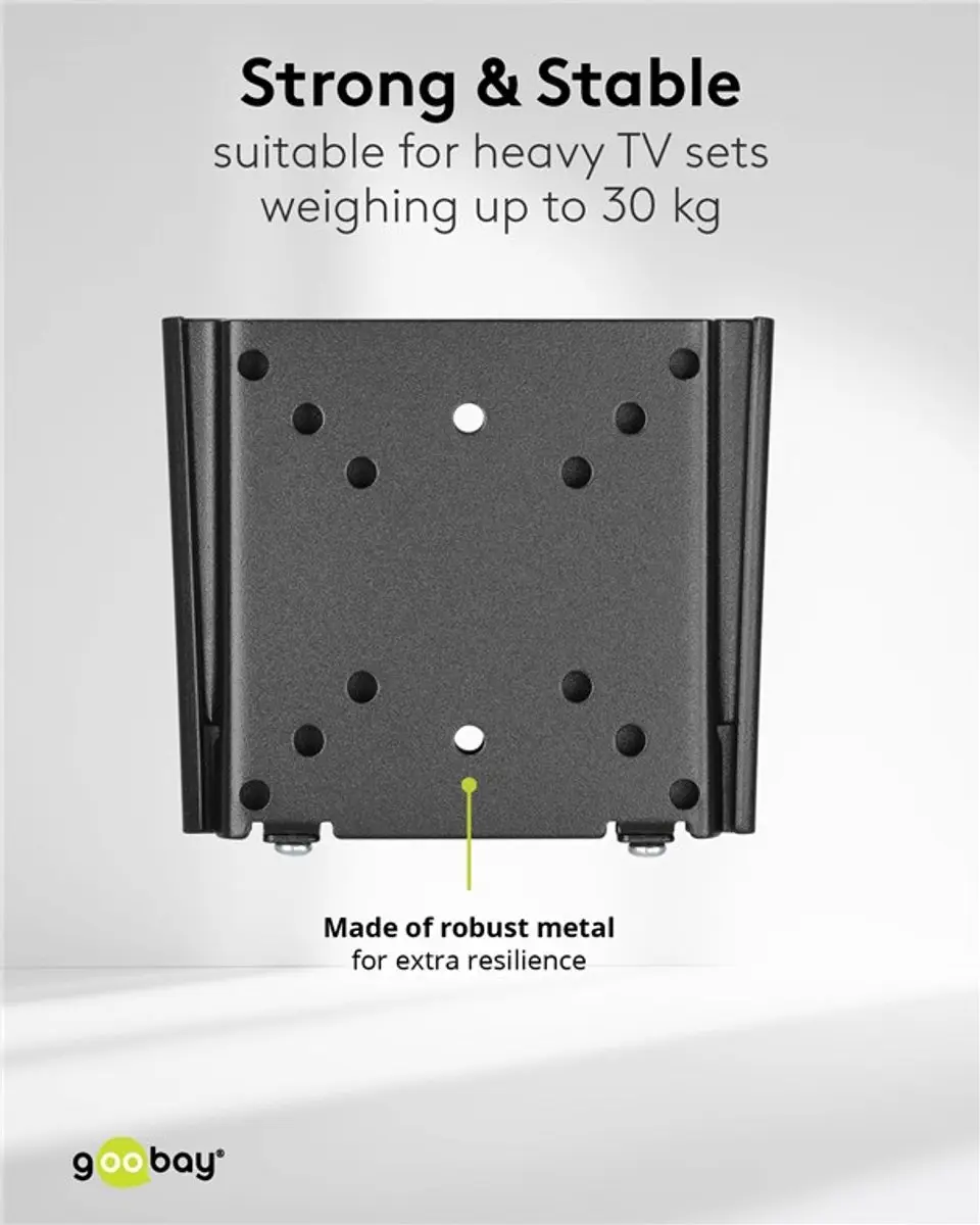 Goobay TV Muurbeugel 13-27" - Ultraplat - Tot 30kg - Zwart