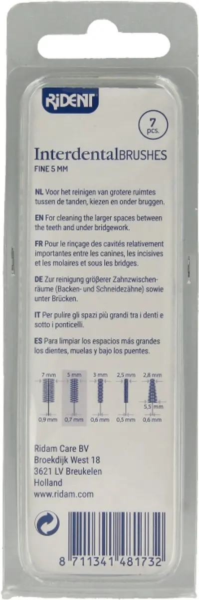 Interdentale borstels fijn 5,0mm