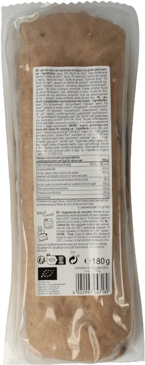 Schnitzer BIO Ciabatta Olive 180g - Rood