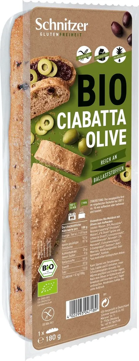 Schnitzer BIO Ciabatta Olive 180GR