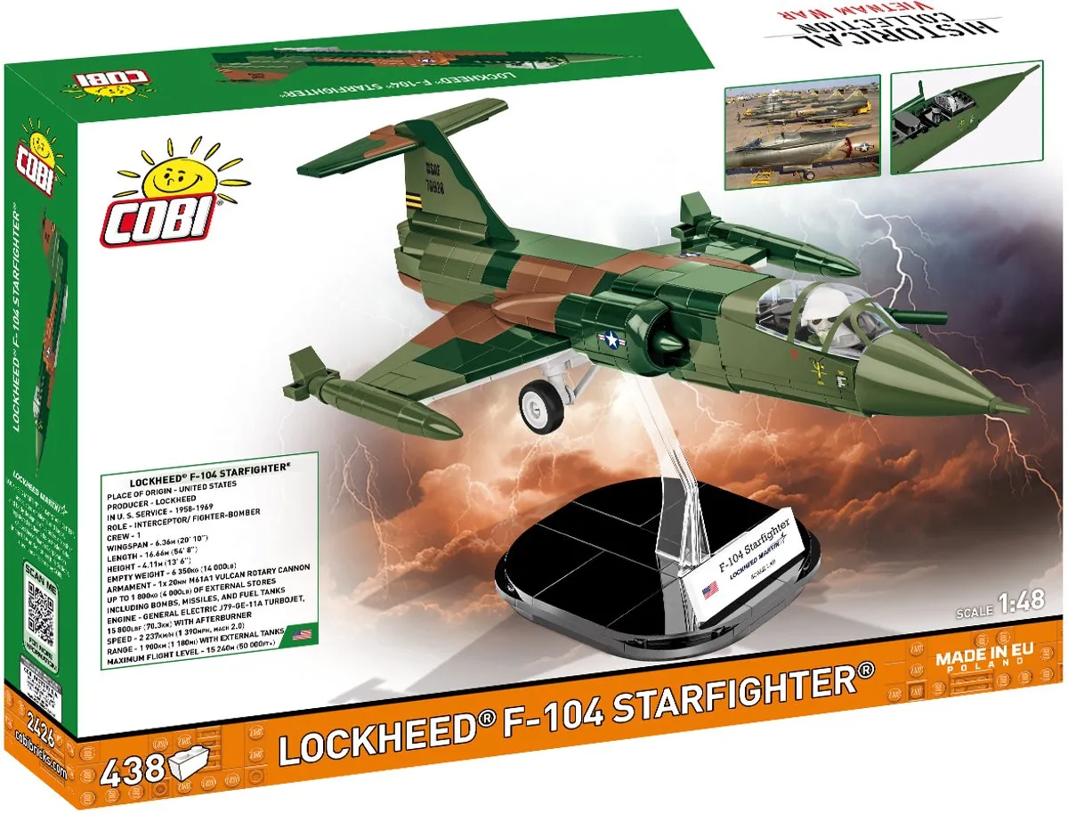Cobi 2426 Lockheed F-104 Starfighter - 438 Onderdelen - 1 Minifiguur
