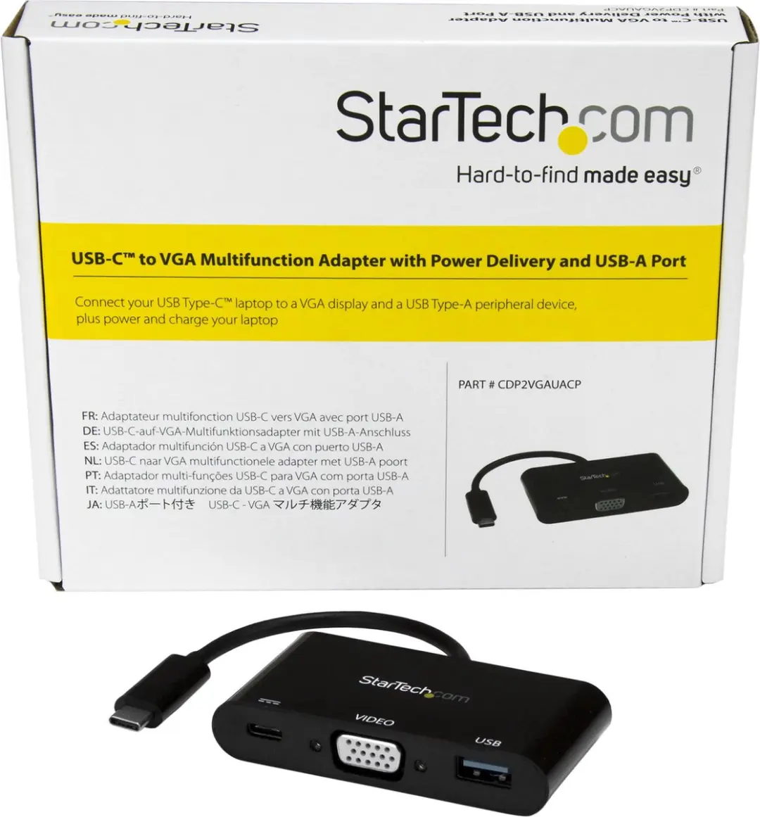 Startech CDP2VGAUACP USB-C naar VGA Adapter - Zwart