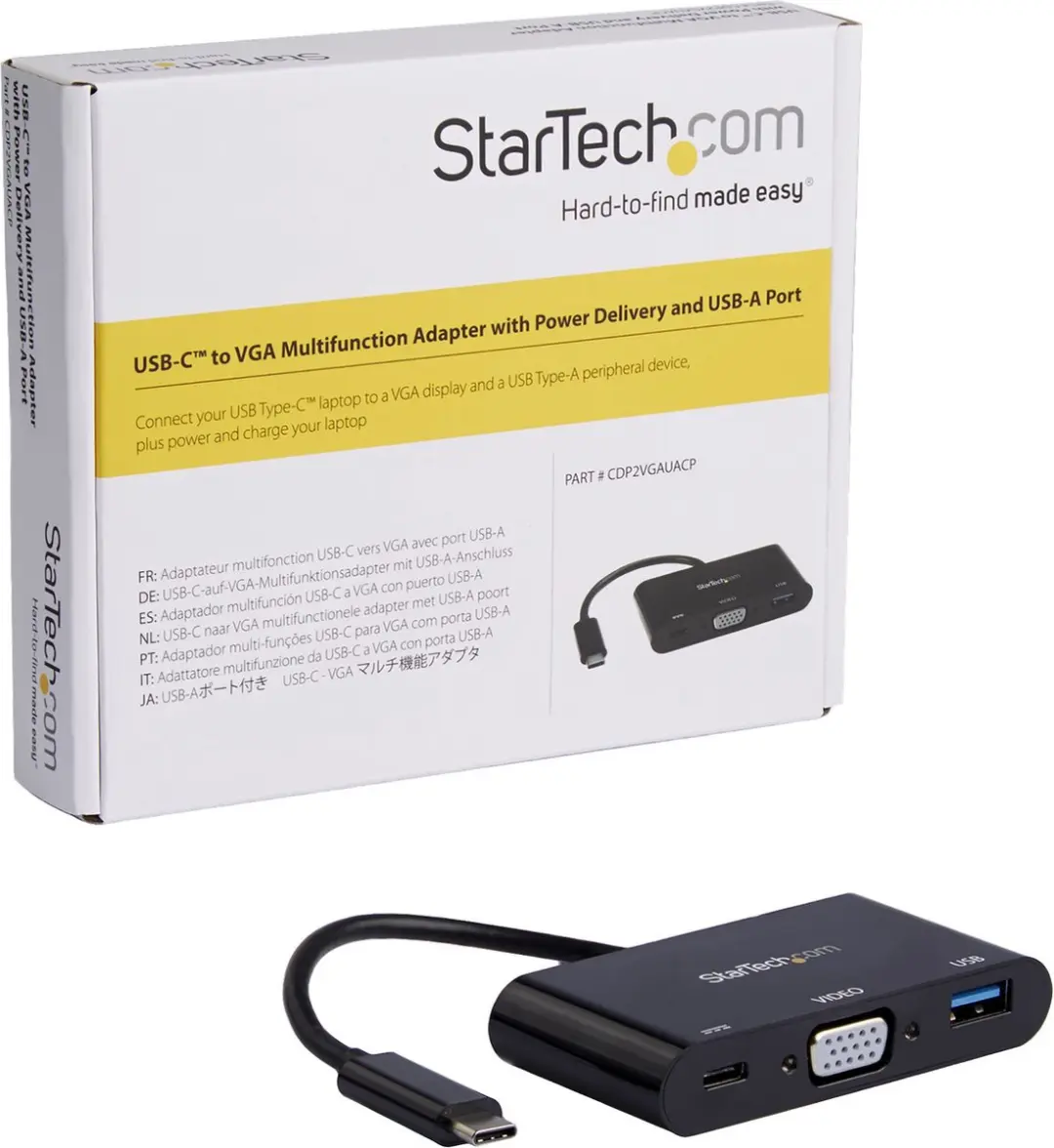 Startech CDP2VGAUACP USB-C naar VGA Adapter - Zwart