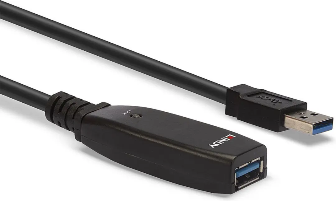 Lindy 43322 USB 3.2 Gen1 Kabel USB-A - 15m - Zwart