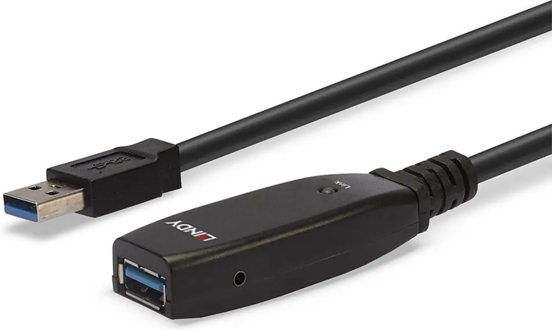 Lindy 43322 USB 3.2 Gen1 Kabel USB-A - 15m - Zwart