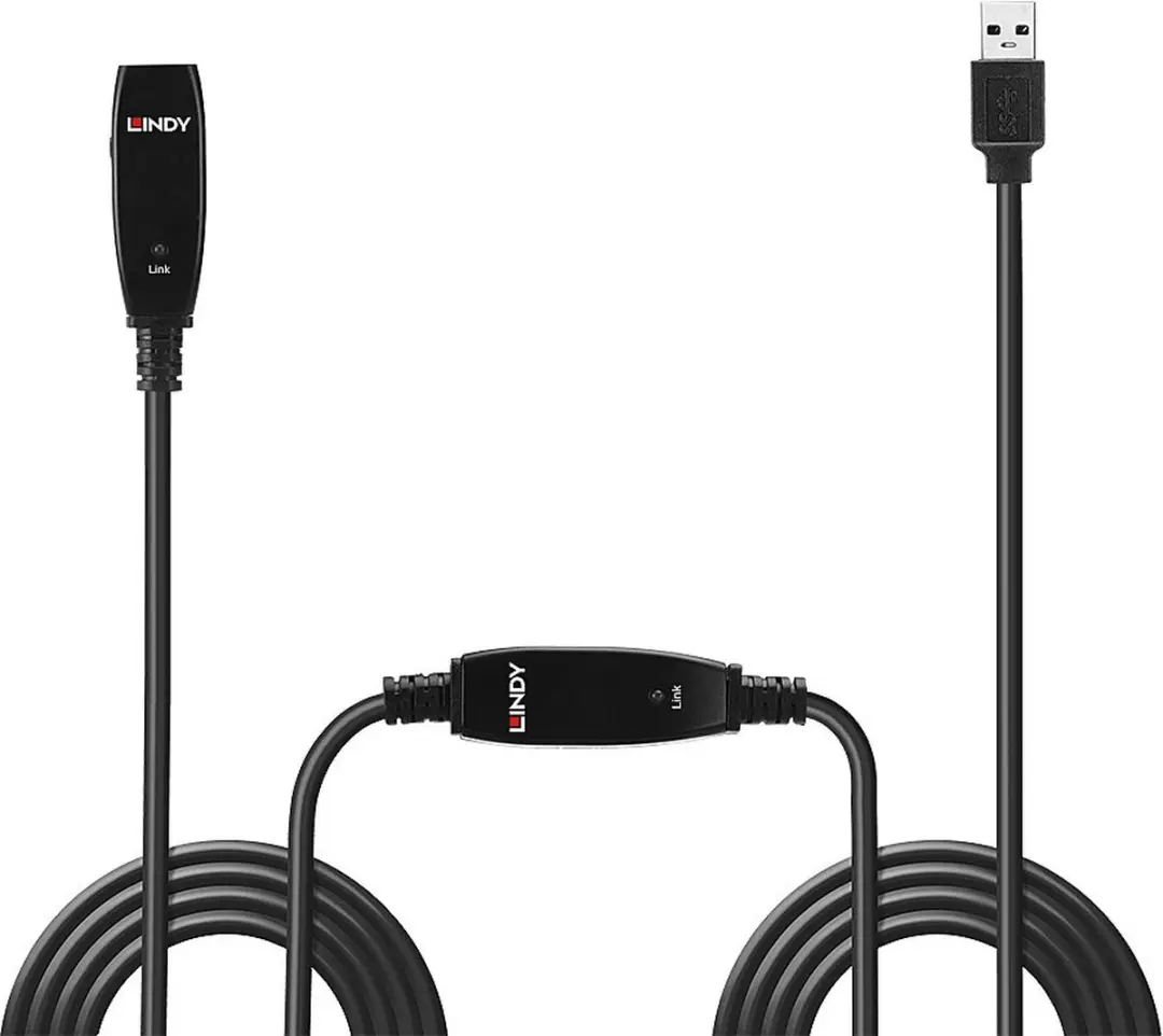 Lindy 43322 USB 3.2 Gen1 Kabel USB-A - 15m - Zwart