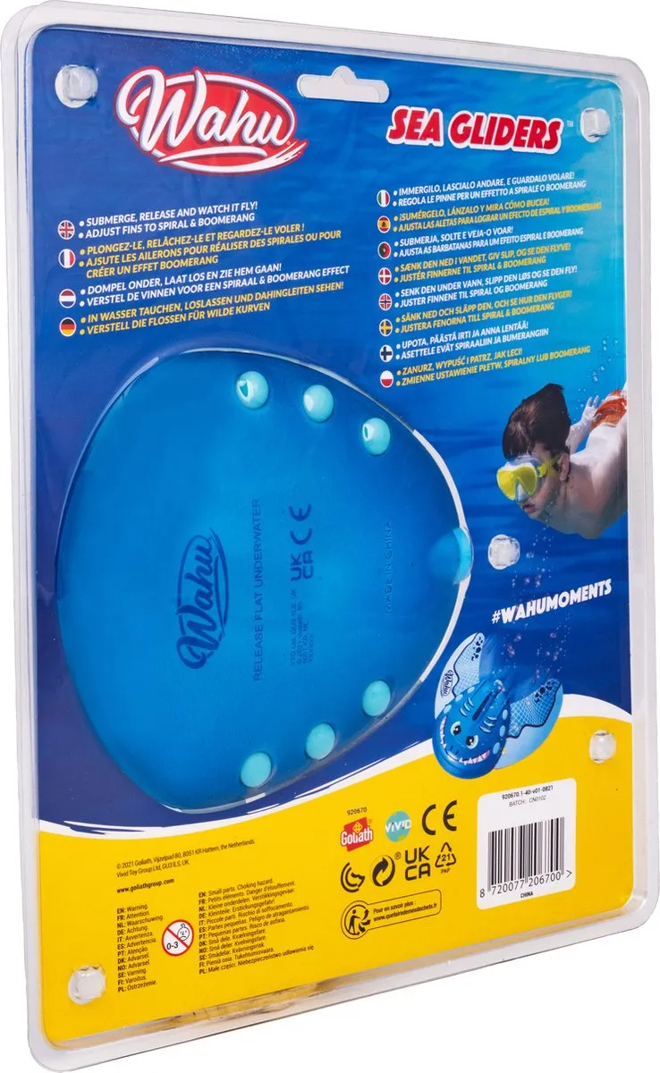 Goliath Wahu Sea Gliders Onderwater Boomerang - Haai - Blauw
