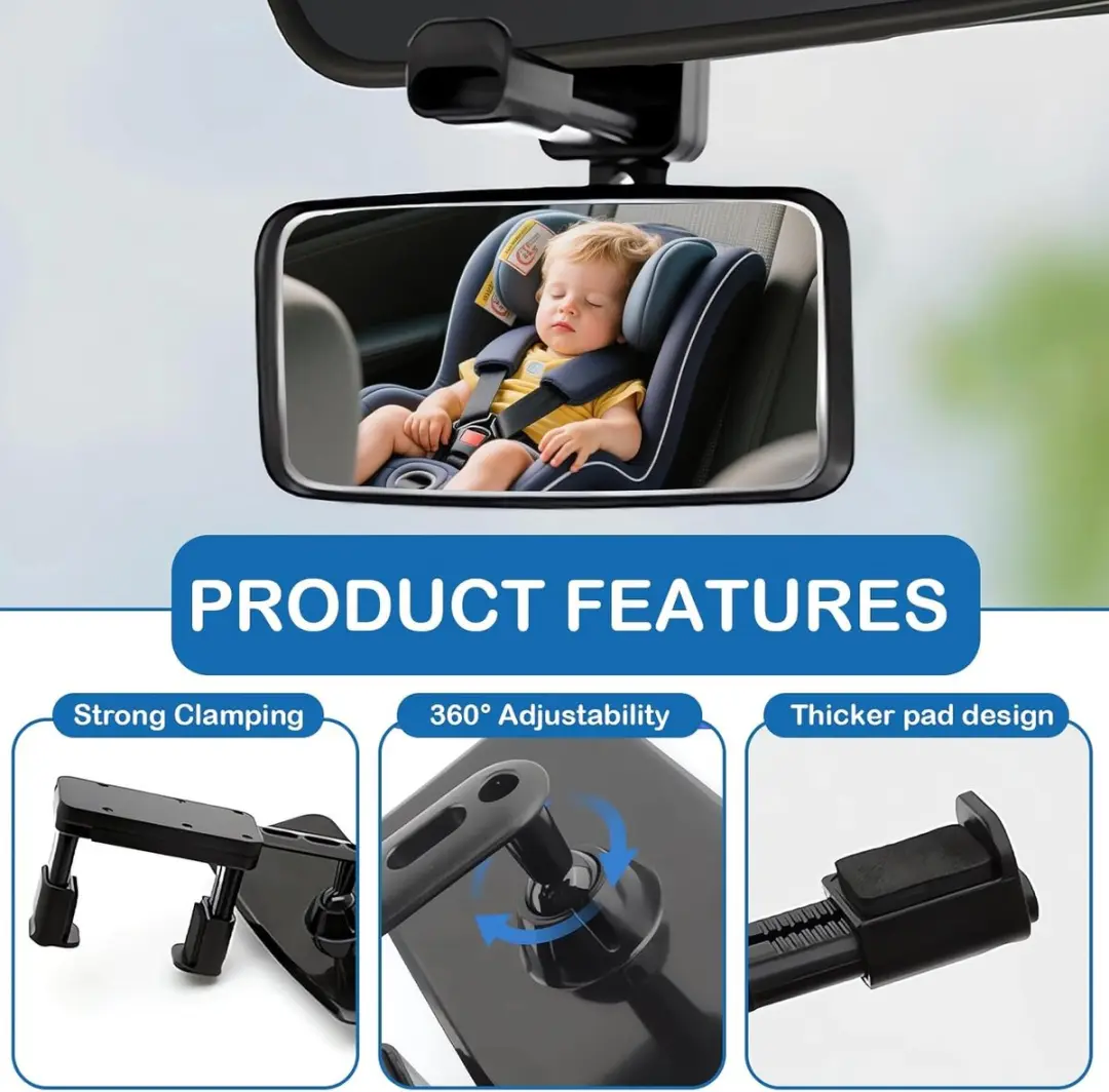 ECTEATOY Universele Autospiegel Baby 360° - Zwart