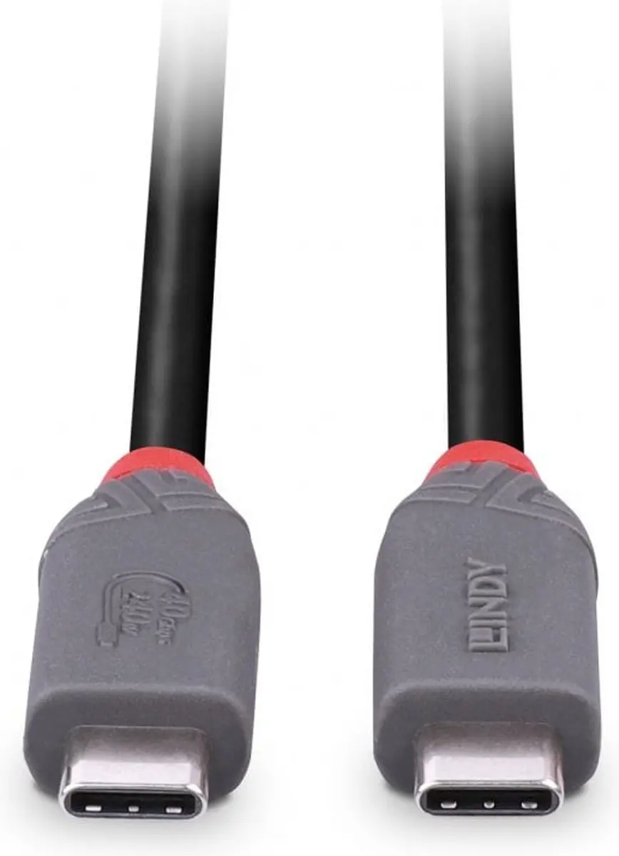 Lindy USB-C-kabel USB 4.0 36956 - 0,80 m - Zwart