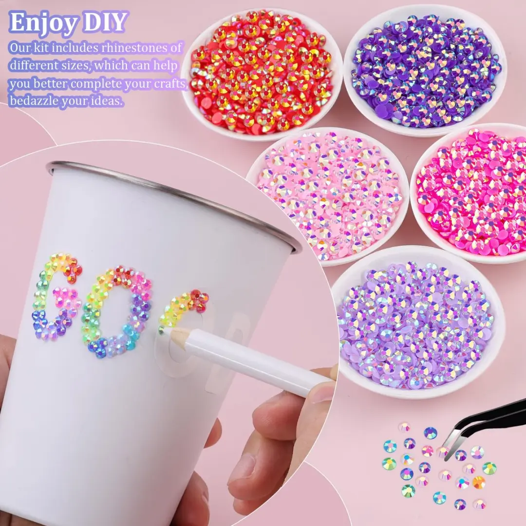 ECTEATOY Strasssteentjes 30.000 Stuks - 28 Kleuren - 350g