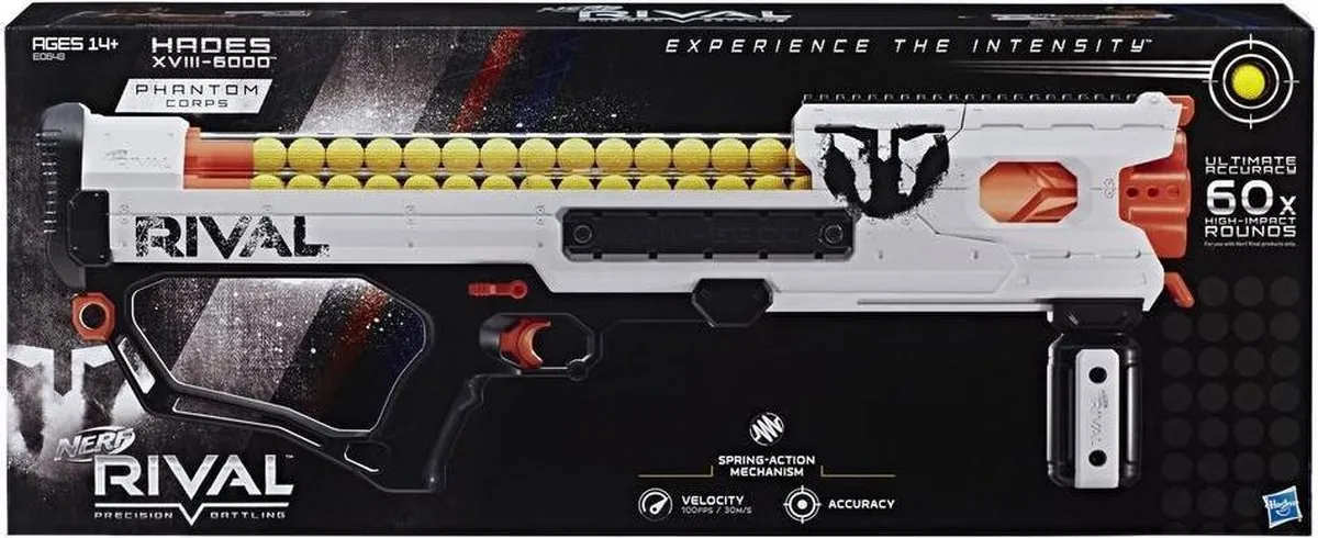 Nerf Rival Hades XVIII-6000 Blaster - Wit/Zwart/Oranje
