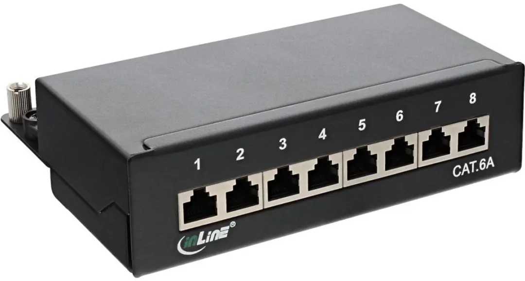 InLine CAT6a Patch Panel 1U 8 Poorten