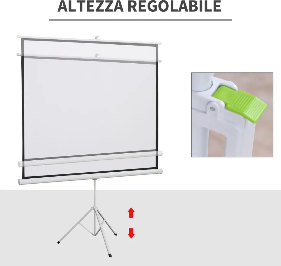 ECTEATOY Projectiescherm 84 Inch Wit - 4:3 - Hoogteverstelbaar Statief - afbeelding 6 van 6