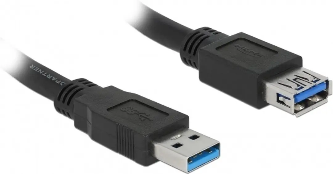 Delock USB 3.0 Verlengkabel 2m - 2A - Zwart