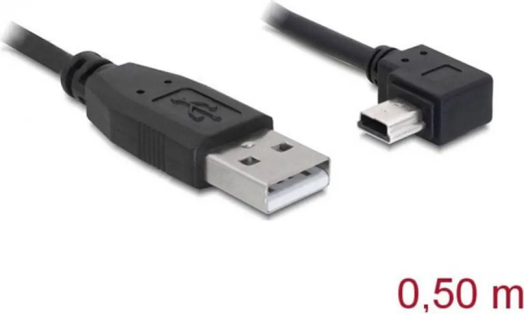 Delock Mini USB 2.0 Kabel 0.5m - Zwart