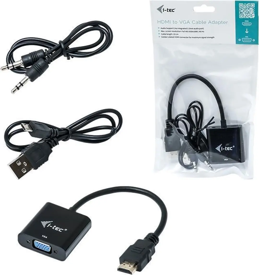 I-tec HDMI2VGAADA HDMI-VGA Adapter - Zwart